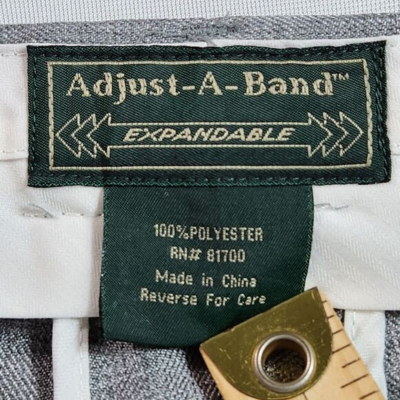 Adjust A Band Expandable Dress Pants Straight Leg Mens Size 44L Gray - Picture 9 of 10